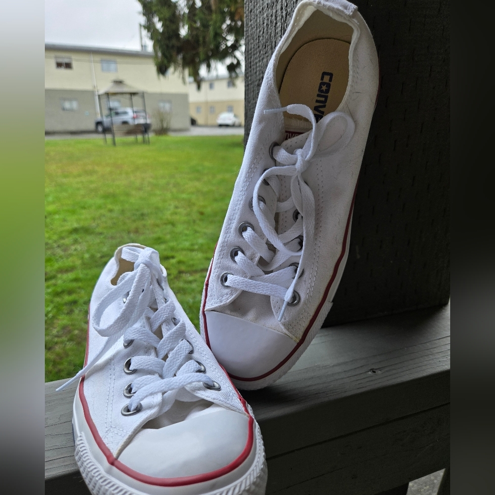 Converse White and Red Mens Sneakers
